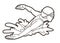 Swimming Sport Female Swimmer Action Cartoon Graphic Vector