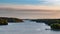 Swimming in the straits of the Baltic Sea, near the Finnish city of Turku, summer evening