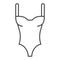 Swimming suit thin line icon, clothes concept, swimsuit sign on white background, female swimming suit icon in outline