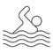 Swimming thin line icon. Swim vector illustration isolated on white. Water sport outline style design, designed for web