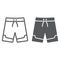 Swimming trunks line and glyph icon, summer and beach, beach trunks sign vector graphics, a linear icon on a white