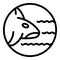Swimming whale killer icon, outline style