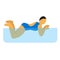 Swimming woman flat illustration design