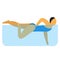 Swimming woman flat illustration design