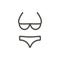 Swimsuit icon vector. Line beach bikini symbol isolated. Trendy