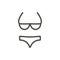 Swimsuit icon vector. Line beach bikini symbol isolated. Trendy flat outline ui sign design. Thin l