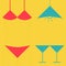 Swimsuit martini glasses and lamp. Inverted icon