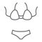 Swimsuit thin line icon, swimwear and fashion, bikini sign, vector graphics, a linear pattern on a white background.