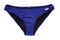 Swimsuits isolated. Close-up of a elegant female sexy blue bikini bottoms or panties isolated on a white background. Fashionable