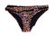 Swimsuits isolated. Close-up of a elegant female sexy multcolored bikini bottoms or panties isolated on a white background.