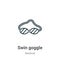 Swin goggle outline vector icon. Thin line black swin goggle icon, flat vector simple element illustration from editable nautical