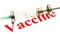 Swine FLU H1N1 vaccination - syringe and red alert