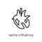 Swine influenza icon. Trendy modern flat linear vector Swine inf