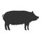 Swine Logo. Vector Black Silhouette of Pig