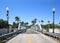 Swing Bridge surrounded with lamp post and palm trees in Fort Lauderdale, Florida, USA.