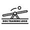 Swing for dog training logo, outline style