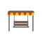 Swing garden chair icon flat isolated vector