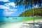 Swing hang from coconut tree over beach, Phangan