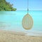 Swing hang on tree over beautiful beach in Thailand