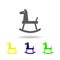 swing horse colored icons. Element of toys. Can be used for web, logo, mobile app, UI, UX