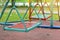 Swing steel seat in playground for kid playing