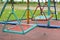 Swing steel seat in playground for kid playing in park