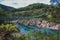 Swingbridge at Buller Gorge above Buller River, South Island, New Zealand