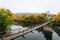 Swinging pedestrian bridge over the James River in Buchanan, Virginia