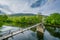 Swinging pedestrian bridge over the James River in Buchanan, Virginia