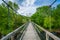 Swinging pedestrian bridge over the James River in Buchanan, Virginia