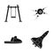 Swings, fertilization and other web icon in black style. sneakers, spaceship icons in set collection.