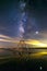 Swingset in the water and the Milky Way at the Salton Sea