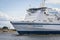 Swinoujscie, West Pomeranian - Poland - July 15, 2022: TT-Line Nils Dacke ferry leaving port in Swinoujscie and sailing to