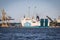 Swinoujscie, West Pomeranian - Poland - June 11, 2023: Passengers and cars ferry Baltivia sailing from port Swinoujscie to Ystad.