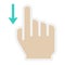 Swipe down flat icon, touch and hand gestures