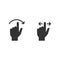 Swipe icons set. Pointing hand with right arrow