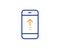 Swipe up phone line icon. Scrolling arrow sign. Landing page scroll. Vector