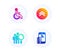 Swipe up, Search people and Disability icons set. Contactless payment sign. Vector