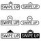 Swipe up vector icon set. Arrow up logo for blogger illustration symbol collection.