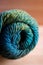 Swirl on ball on yarn for knitting or crafting.