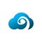 Swirl cloud blue color logo design
