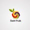 Swirl fruit logo vector, icon, element, and template