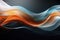 Swirl Futuristic bright Geometric intricated 3D waves in orange, blue and white colors