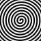 Swirl hypnotic black and white spiral. Monochrome abstract background. Vector flat geometric illustration.Template