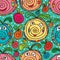 Swirl mascot cute colorful seamless pattern