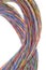 Swirl of multicolored network computer cables