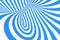 Swirl optical 3D illusion raster illustration. Contrast blue and white spiral stripes. Geometric winter torus image with lines.