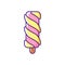 Swirled ice cream on stick RGB color icon