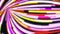 Swirling abstract path with colored lines fast. Animation. Energy channel with swirling twists and turns permeated by
