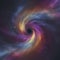Swirling nebula and the black hole in the middle of a rainbow galaxy. AI-Generated.